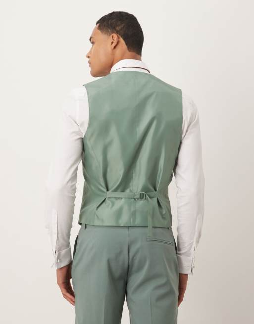 ASOS DESIGN – Mörkgrön, skinny kostymväs, 3 av 5