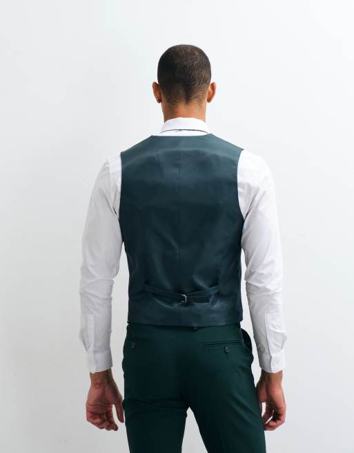 ASOS DESIGN – Mörkgrön, skinny kostymväs, 5 av 5