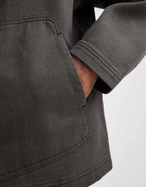 ASOS DESIGN – Mörkgrön skjorta i twill och oversize med manchesterkrage, 5 av 5