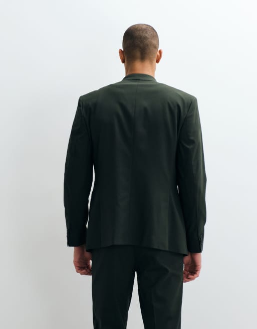 ASOS DESIGN – Mörkgrön, smal, dubbelknäppt kavaj, del av kostym, 5 av 5