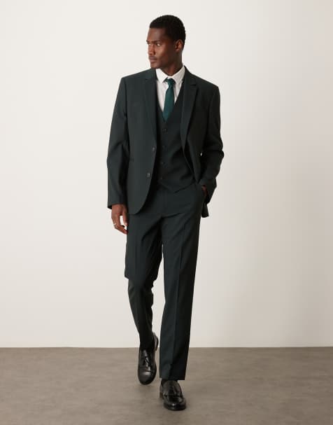 ASOS DESIGN – Mörkgrön, smal kostym - view 1