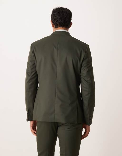 ASOS DESIGN – Mörkgrön, smal kostymjacka i twill, 3 av 5