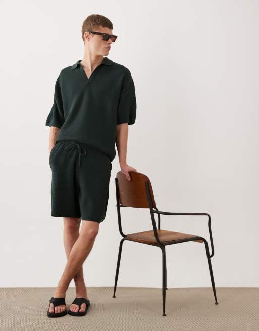 ASOS DESIGN – Mörkgrön, stickad topp i oversize med sprund vid halsen, del av set, 5 av 5