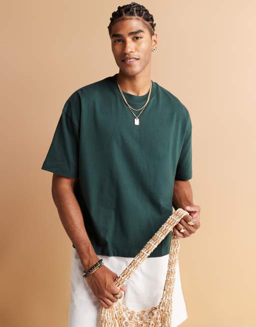 ASOS DESIGN – Mörkgrön t-shirt i oversize med boxig passform och frukttryck, 2 av 4