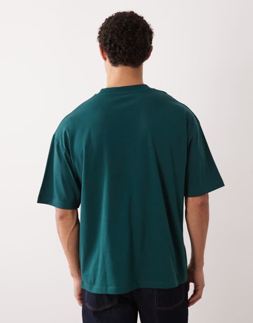 ASOS DESIGN – Mörkgrön t-shirt i oversize med Limoncello-fotbollstryck, 3 av 5