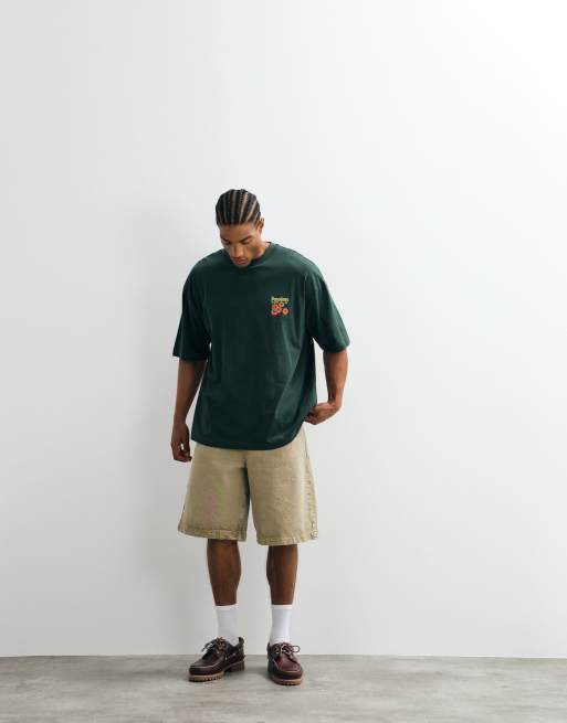 ASOS DESIGN – Mörkgrön t-shirt i oversize med 'Pomodoro'-tryck, 3 av 5