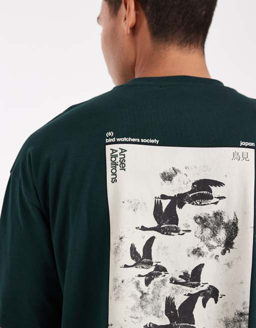 ASOS DESIGN – Mörkgrön t-shirt i oversize med souvenirtryck, 5 av 5