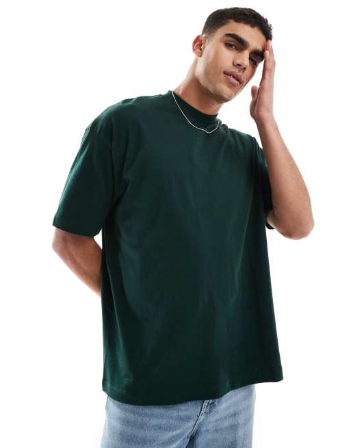 ASOS DESIGN – Mörkgrön t-shirt i oversize med "street"-tryck baktill, 2 av 4