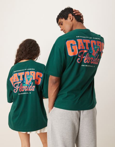 ASOS DESIGN – Mörkgrön t-shirt i oversize och unisex-modell med licensierat Florida Gators-tryck - view 1