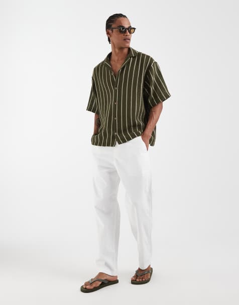 ASOS DESIGN – Mörkgrön, virkad skjorta i oversize med platt krage - view 1