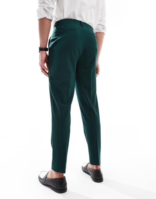 ASOS DESIGN – Mörkgröna, avsmalnande kostymbyxor, del av kostym, 3 av 5