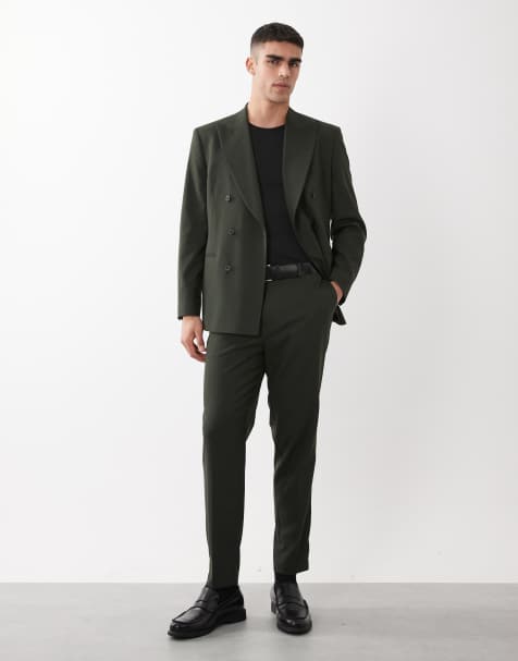 ASOS DESIGN – Mörkgröna, avsmalnande kostymbyxor, del av kostym - view 1