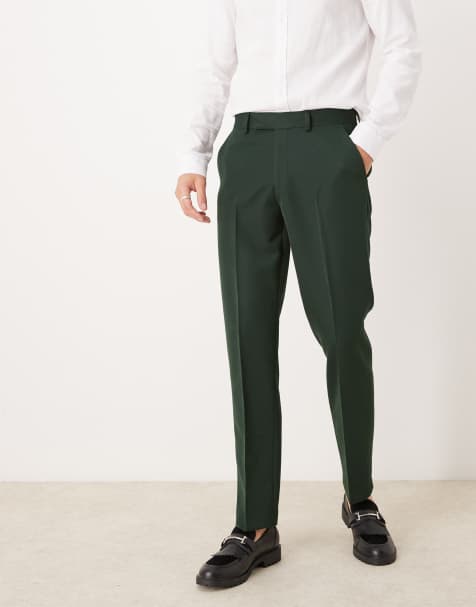 ASOS DESIGN – Mörkgröna finbyxor med smal passform - view 1