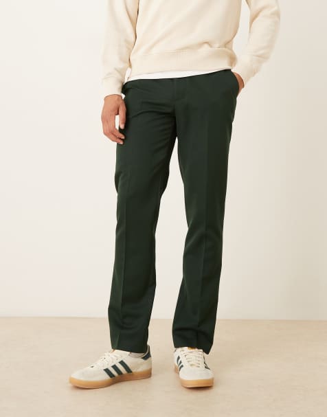 ASOS DESIGN – Mörkgröna finbyxor med smal passform - view 1