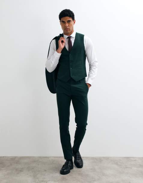 ASOS DESIGN – Mörkgröna kostymbyxor med extra smal passform, del av kostym - view 1