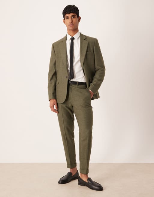 ASOS DESIGN – Mörkgrön, rutig kostym med smal passform, 2 av 3
