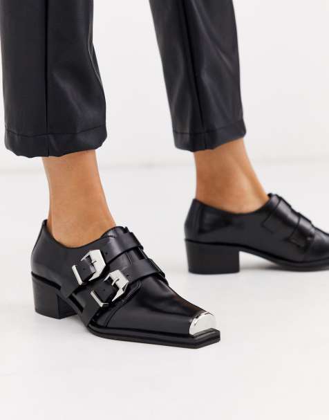 ASOS DESIGN - Morning - Chaussures derby plates en cuir - Noir