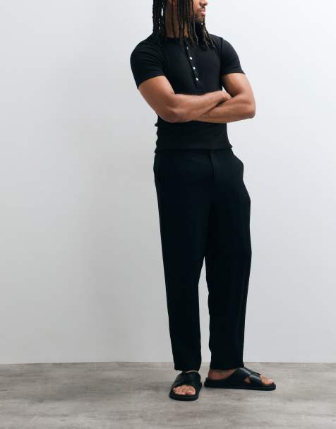 ASOS DESIGN morotsformade byxor i svart - view 1