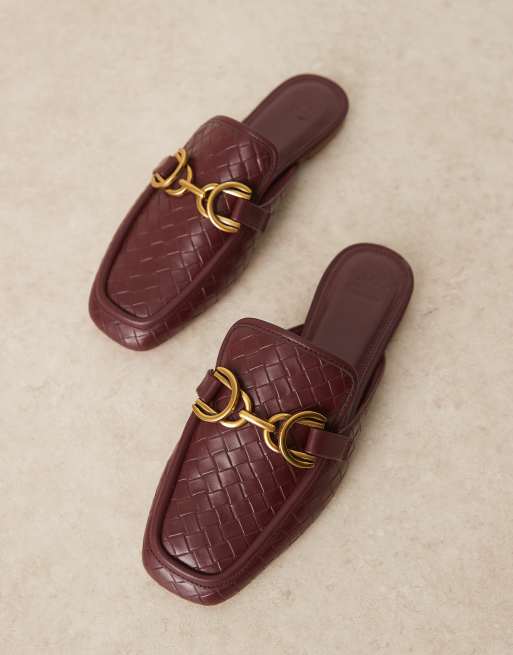 ASOS DESIGN - Mosaic - Mocassini sabot bassi bordeaux intrecciati, 2 di 4
