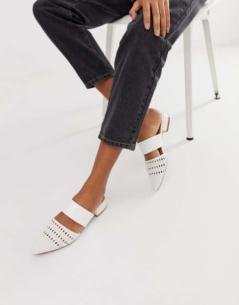 ASOS DESIGN – Moscow – Weiße Pantoletten