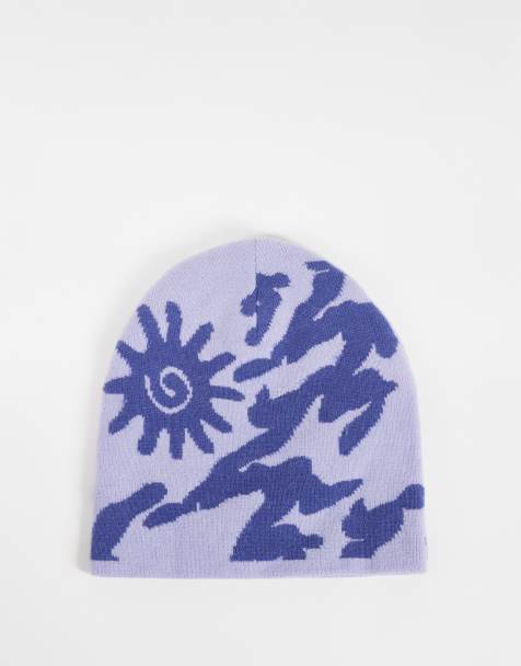 ASOS DESIGN mössa med swirl-grafik i marinblått - view 1