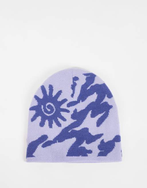 ASOS DESIGN mössa med swirl-grafik i marinblått, 3 av 3