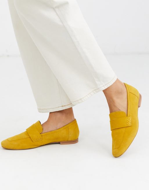 Mustard suede hot sale loafers