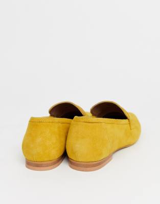 mustard colour loafers