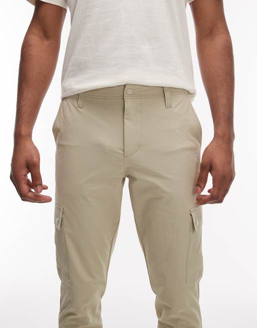 ASOS DESIGN – MotionMAX™ – Beige, avsmalnande cargobyxor med fyrvägsstretch, del av set, 7 av 7