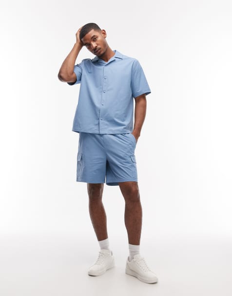 ASOS DESIGN – MotionMAX – Blått set med fyrvägsstretch - view 1