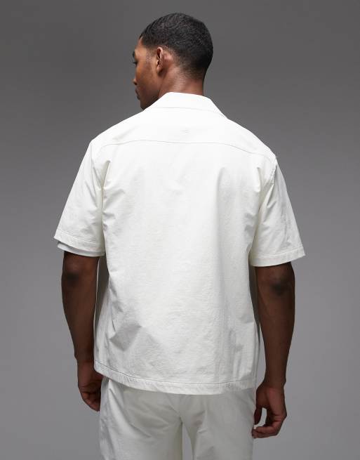 ASOS DESIGN - MotionMAX™ - Camicia comoda in tessuto quadrielastico bianco sporco, 5 di 7