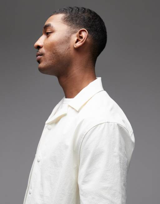 ASOS DESIGN - MotionMAX™ - Camicia comoda in tessuto quadrielastico bianco sporco, 6 di 7