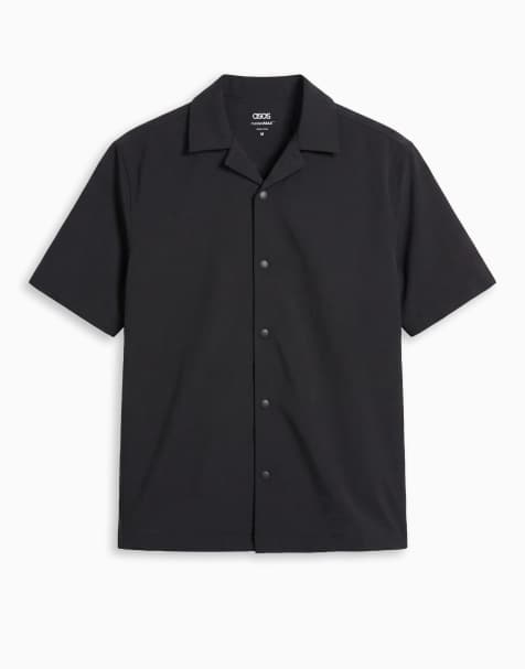 ASOS DESIGN - MotionMAX™ - Camicia vestibilità comoda nera in tessuto quadrielastico - view 1