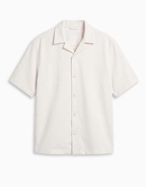 ASOS DESIGN - MotionMAX™ - Chemise décontractée en tissu stretch multidirectionnel - Blanc cassé - view 1