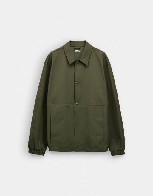 ASOS DESIGN motionMAX™ coach jacket in khaki, 6 of 7