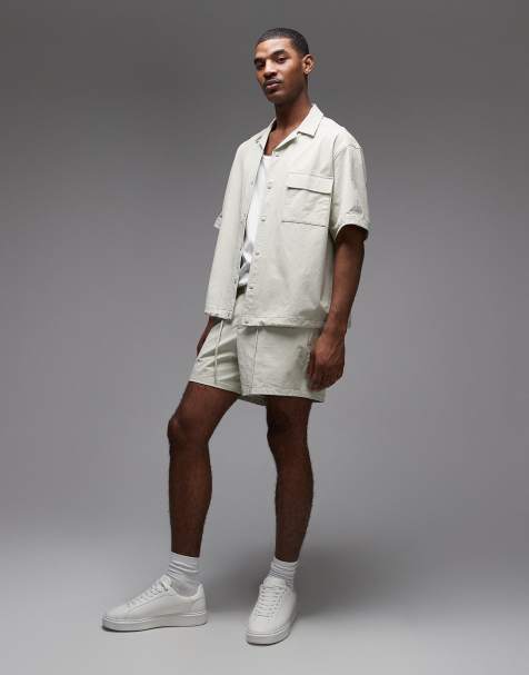 ASOS DESIGN motionMAX four way stretch co-ord in beige - view 1