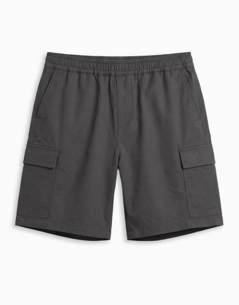 ASOS DESIGN motionMAX™ four way stretch co-ord shorter length cargo shorts in charcoal - view 1