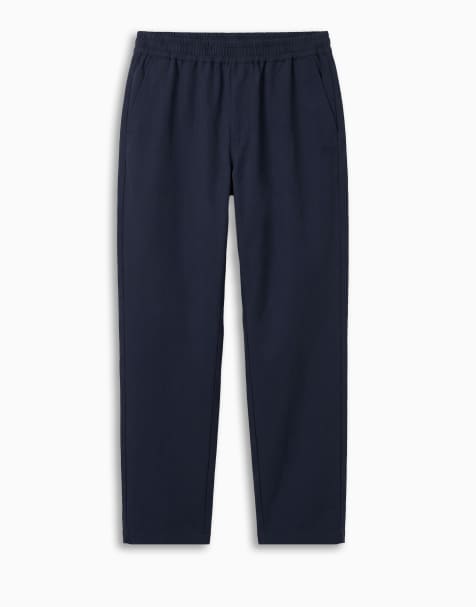ASOS DESIGN motionMAX™ four way stretch co-ord straight trousers in navy