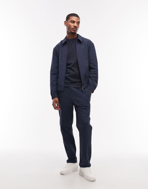 ASOS DESIGN motionMAX™ four way stretch harrington jacket in navy - view 1