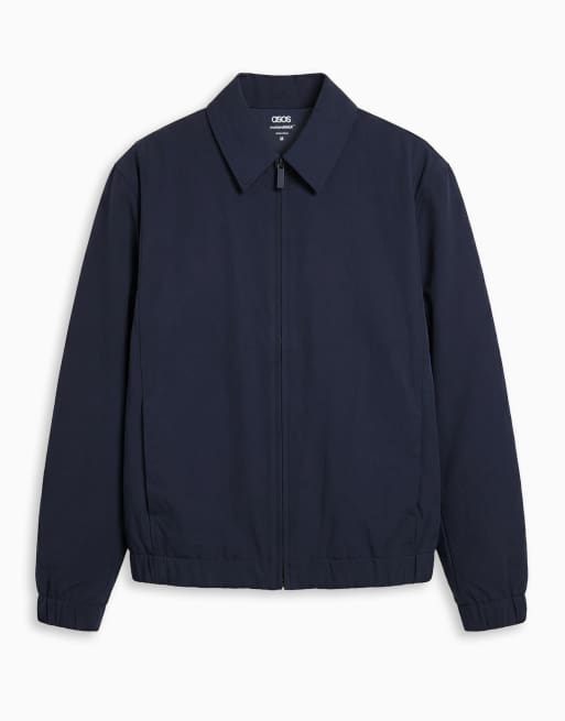ASOS DESIGN motionMAX™ four way stretch harrington jacket in navy, 2 of 7