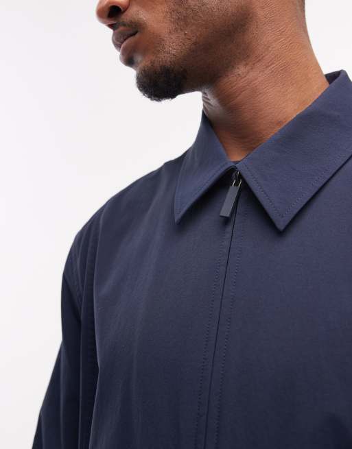 ASOS DESIGN motionMAX™ four way stretch harrington jacket in navy, 7 of 7