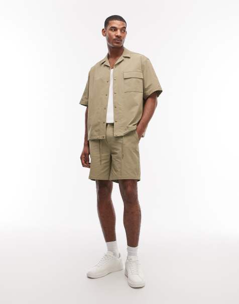 ASOS DESIGN motionMAX four way stretch set in khaki - view 1