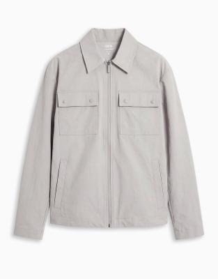 ASOS DESIGN motionMAX™ four way stretch shacket in grey (part of a set ...