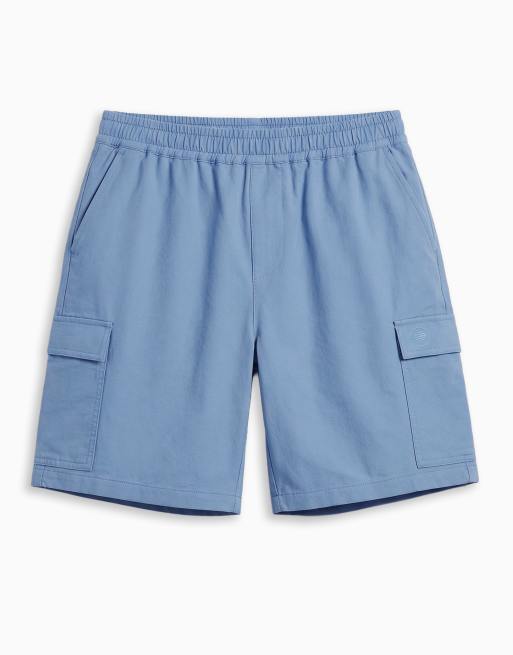 ASOS DESIGN motionMAX™ four way stretch shorter length cargo shorts in blue (part of a set), 2 of 7