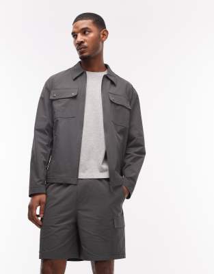 Asos Design Motionmax™ Four Way Stretch Shorter Length Cargo Shorts In Gray