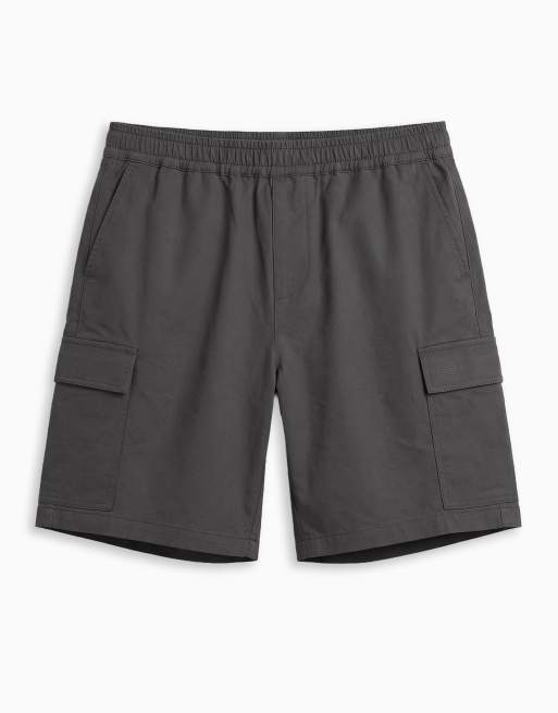 ASOS DESIGN motionMAX™ four way stretch shorter length cargo shorts in charcoal - part of a set, 2 of 7