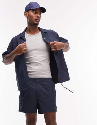 Asos Design Motionmax™ Four Way Stretch Shorter Length Shorts In Blue