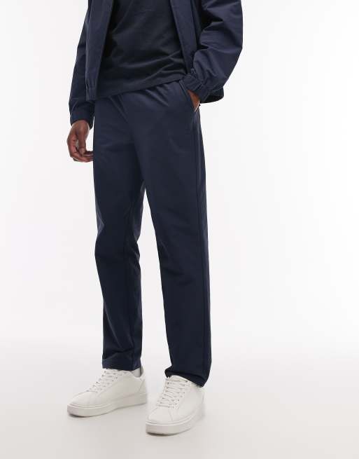 ASOS DESIGN motionMAX™ four way stretch straight pants in navy