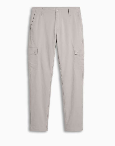 ASOS DESIGN motionMAX™ four way stretch tapered cargo pants in gray - part of a set - view 1