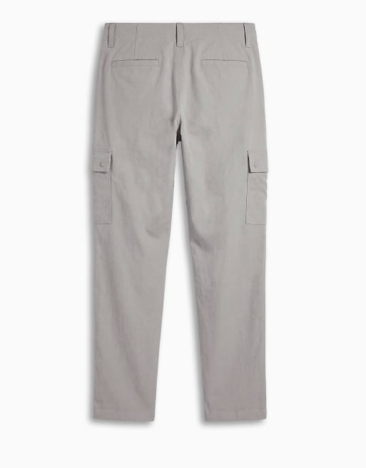 ASOS DESIGN motionMAX™ four way stretch tapered cargo pants in grey, 2 of 7